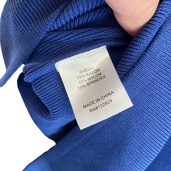 By The Way Medium Halter Bodycon Dress Blue Ribbed Mini Short Club - Picture 6 of 9